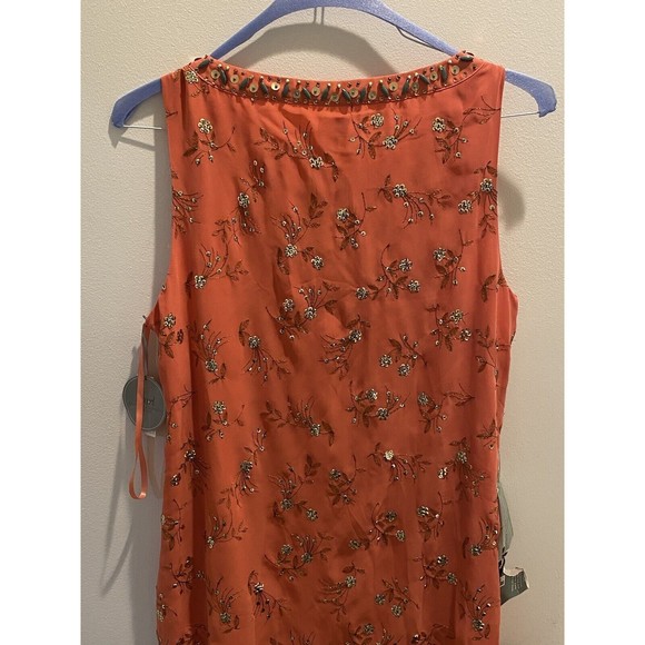 Pearl by Georgina Chapman of Marchesa Peach Gold  Beaded Embellished Dress 12 - Picture 6 of 16